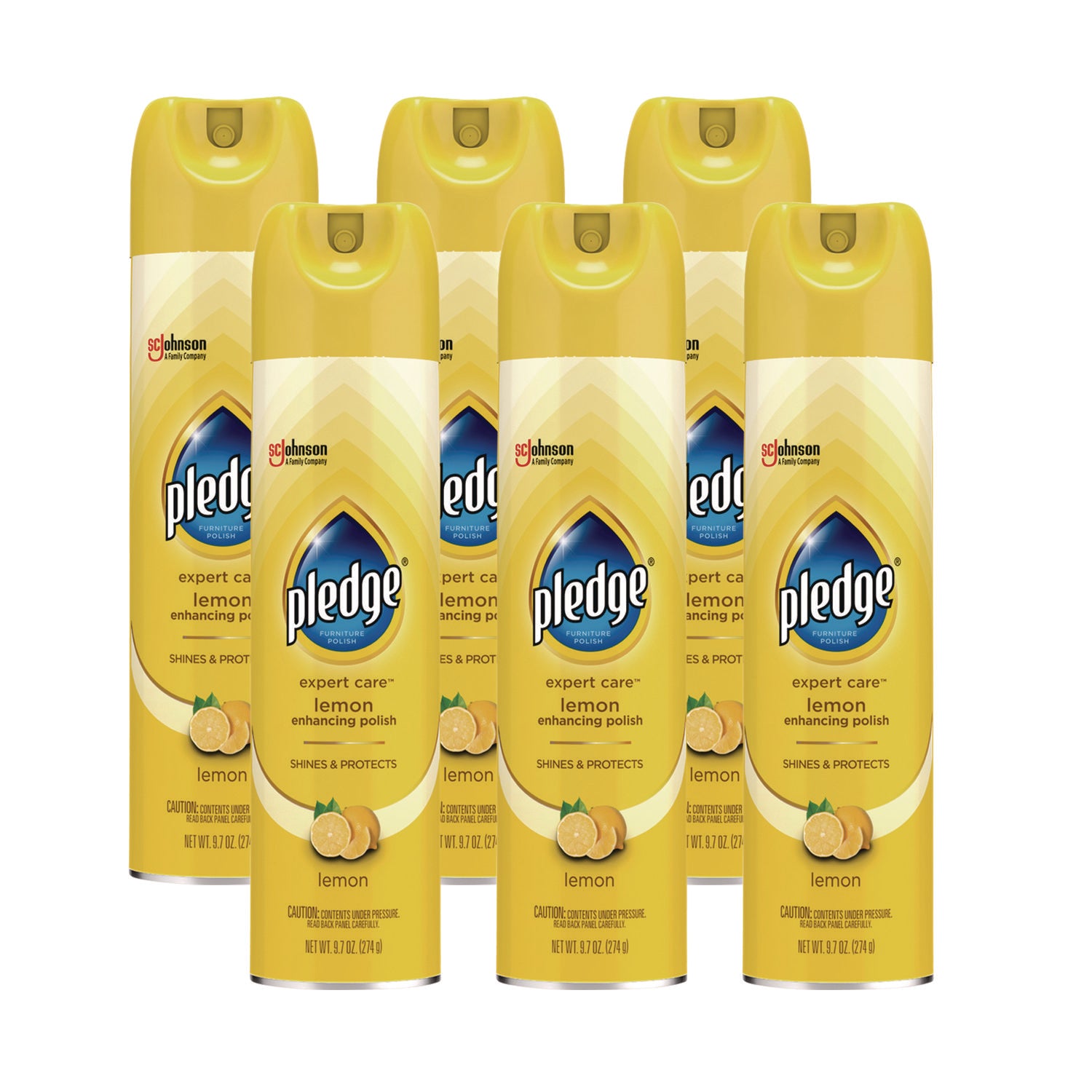 Furniture Polish, Lemon, 9.7 oz Aerosol Spray, 6/Carton