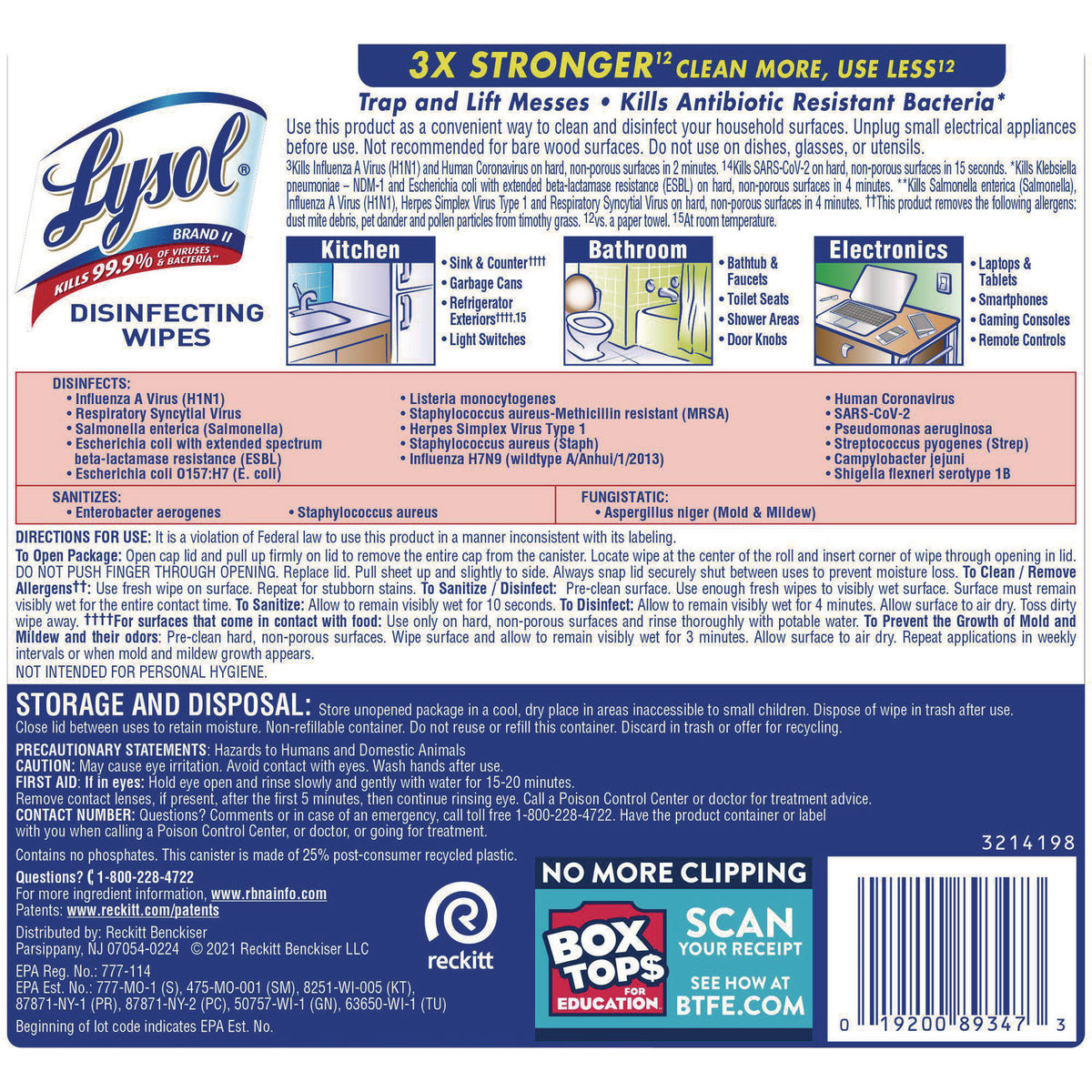 Disinfecting Wipes, 1-Ply, 7 x 7.25, Early Morning Breeze, White, 80 Wipes/Canister, 6 Canisters/Carton