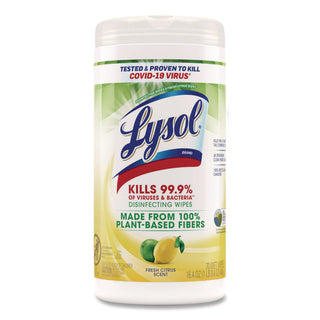 Disinfecting Wipes II Fresh Citrus, 1-Ply, 7 x 7.25, White, 70 Wipes/Canister, 6 Canisters/Carton