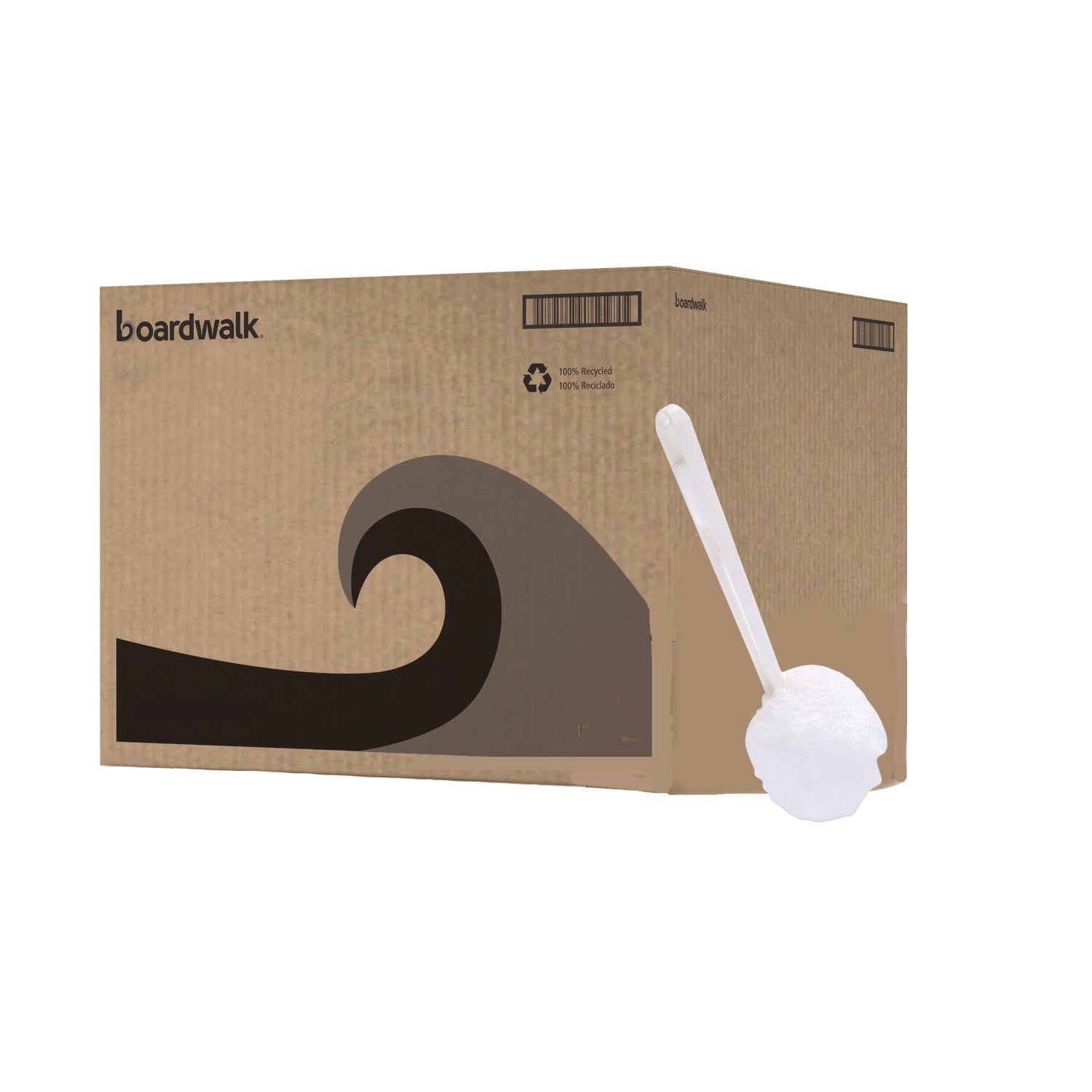 Deluxe Bowl Mop, 12" Handle, 2" Mop Head, White, 25/Carton