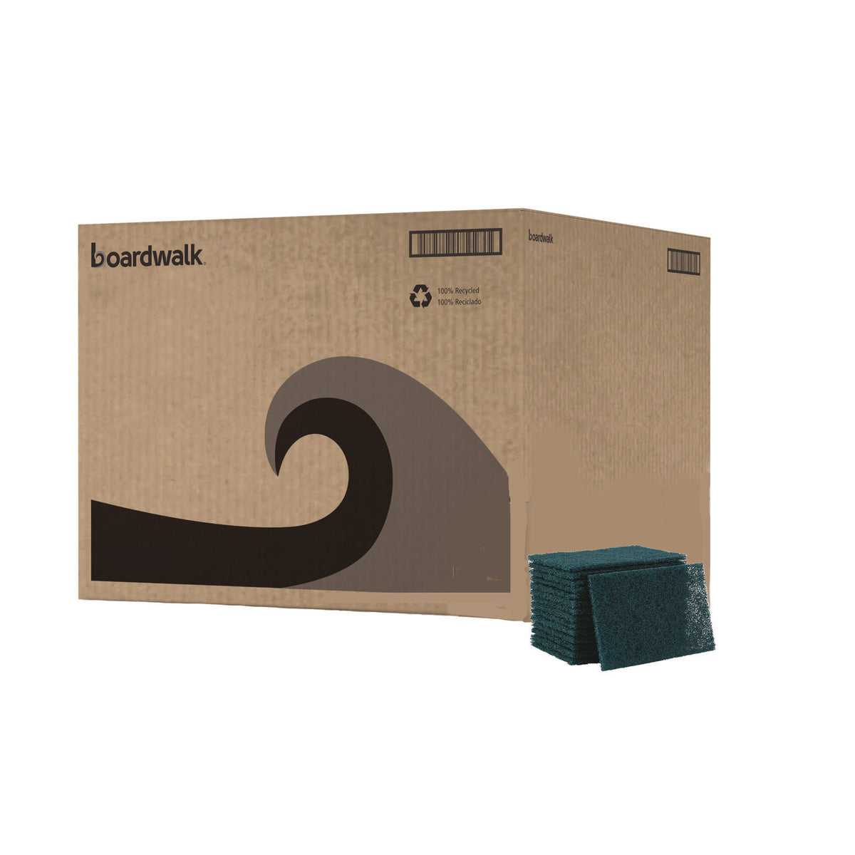 Heavy-Duty Scour Pad, 6 x 9, Green 15/Carton
