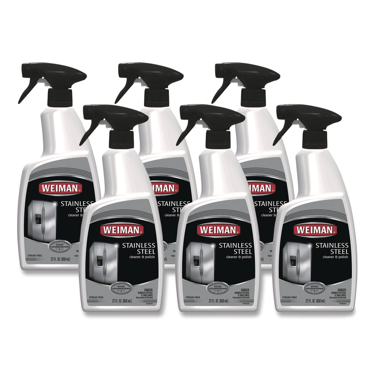 Stainless Steel Cleaner and Polish, Floral Scent, 22 oz Spray Bottle, 6/Carton