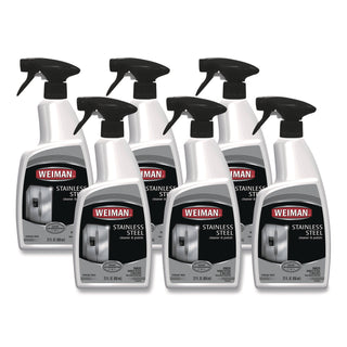 Stainless Steel Cleaner and Polish, Floral Scent, 22 oz Spray Bottle, 6/Carton