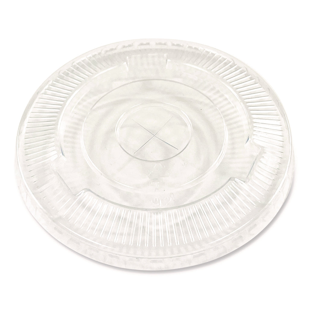 Crystal-Clear Cold Cup Straw-Slot Lids, Fits 9 oz Squat/12 oz PET Cups, 1,000/Carton