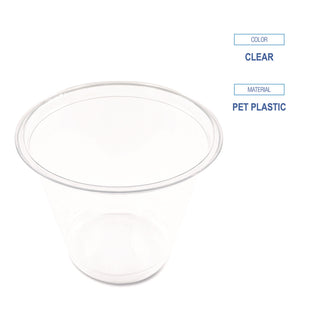 Clear Plastic Cold Cups, Squat, 9 oz, PET, 1,000/ Carton