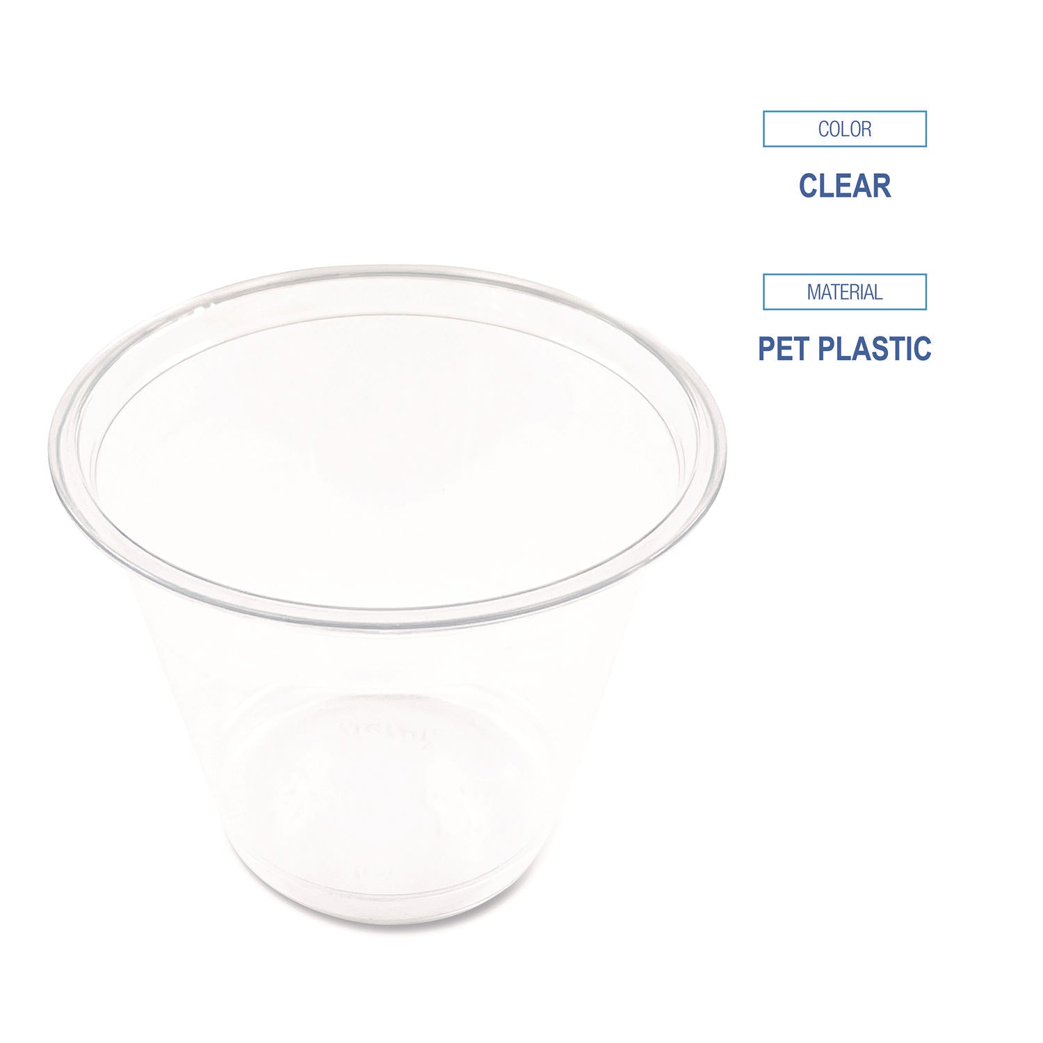 Clear Plastic PET Cups, 9 oz, 50/Pack