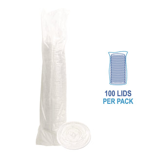 Crystal-Clear Cold Cup Straw-Slot Lids, Fits 9 oz to 10 oz Cups, Clear, 100/Pack