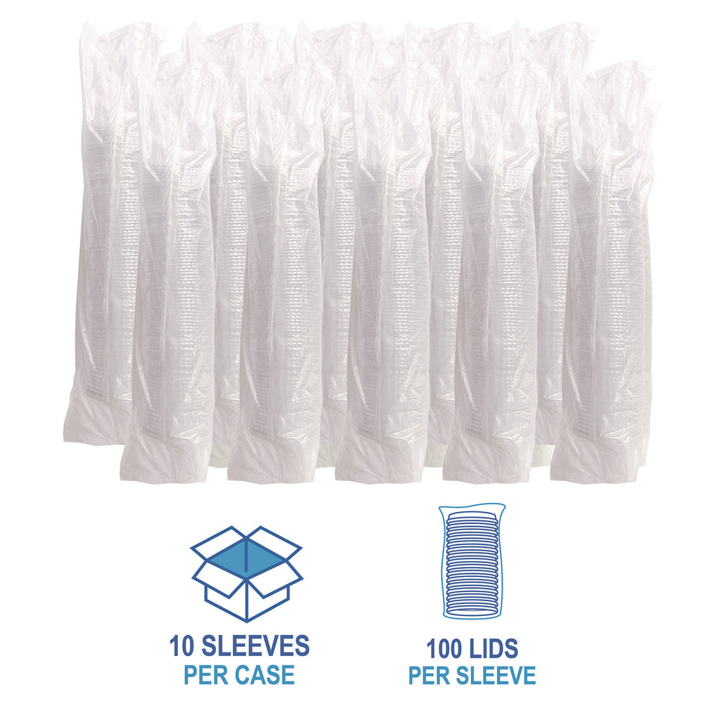 Crystal-Clear Cold Cup Straw-Slot Lids, Fits 9 to 10 oz PET Cups, 1,000/Carton