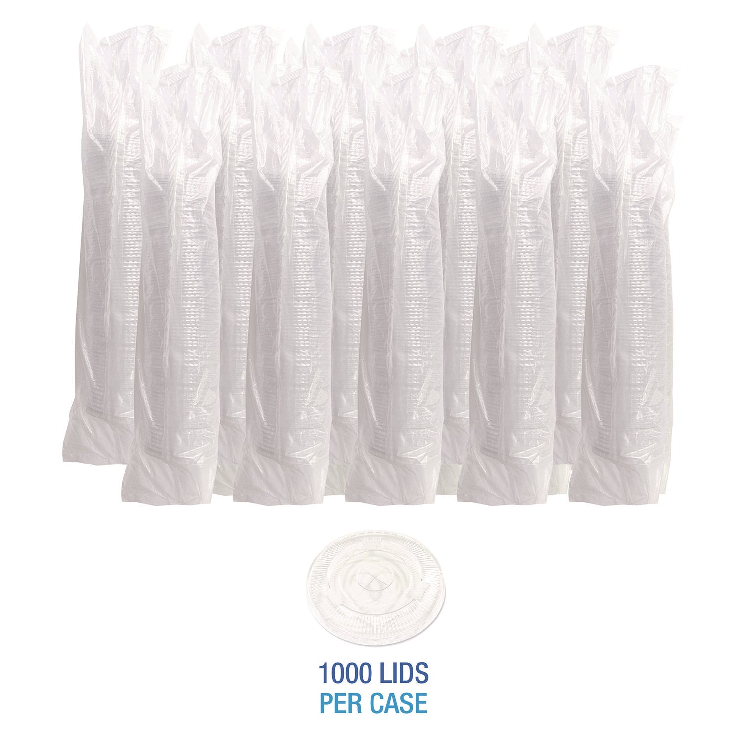 Crystal-Clear Cold Cup Straw-Slot Lids, Fits 9 to 10 oz PET Cups, 1,000/Carton