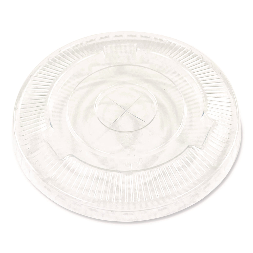 Crystal-Clear Cold Cup Straw-Slot Lids, Fits 9 to 10 oz PET Cups, 1,000/Carton