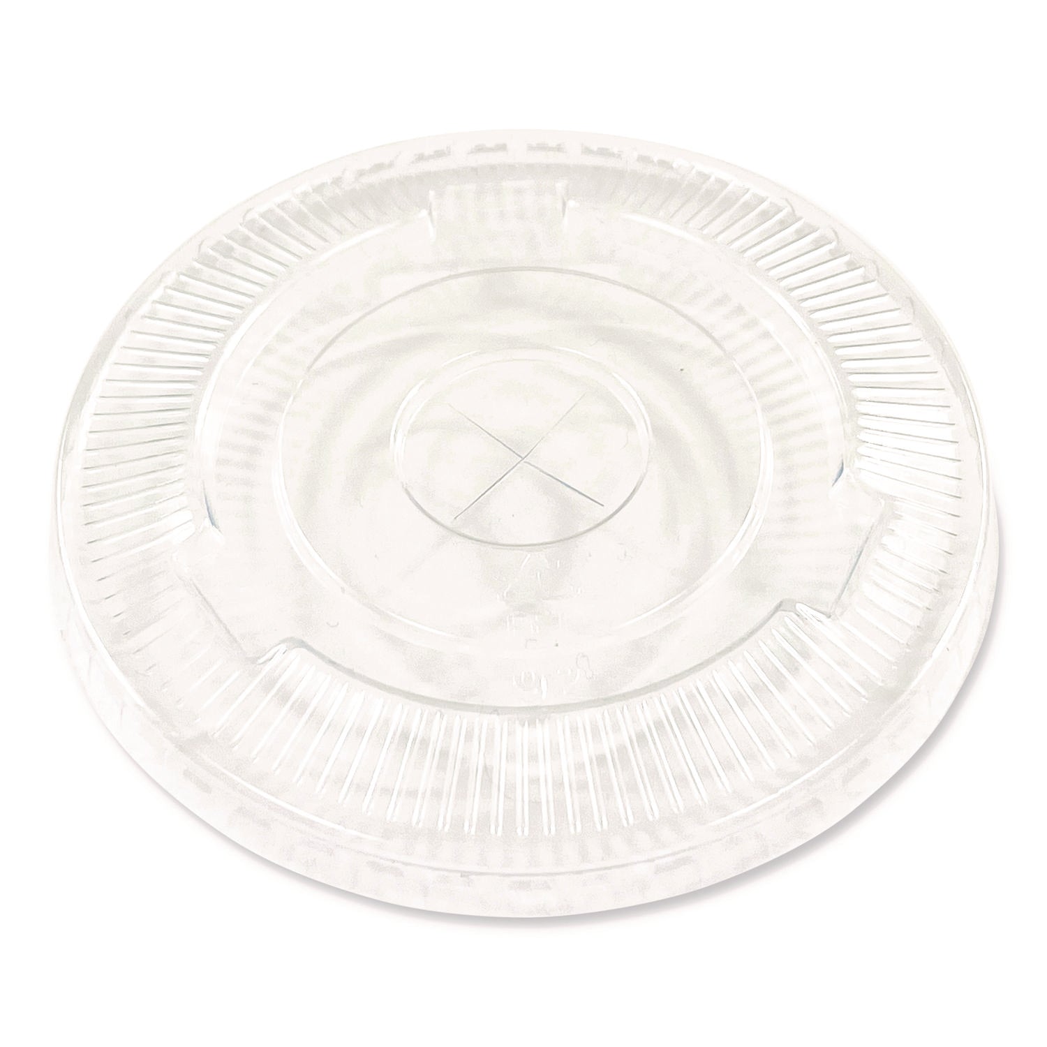 Crystal-Clear Cold Cup Straw-Slot Lids, Fits 9 to 10 oz PET Cups, 1,000/Carton