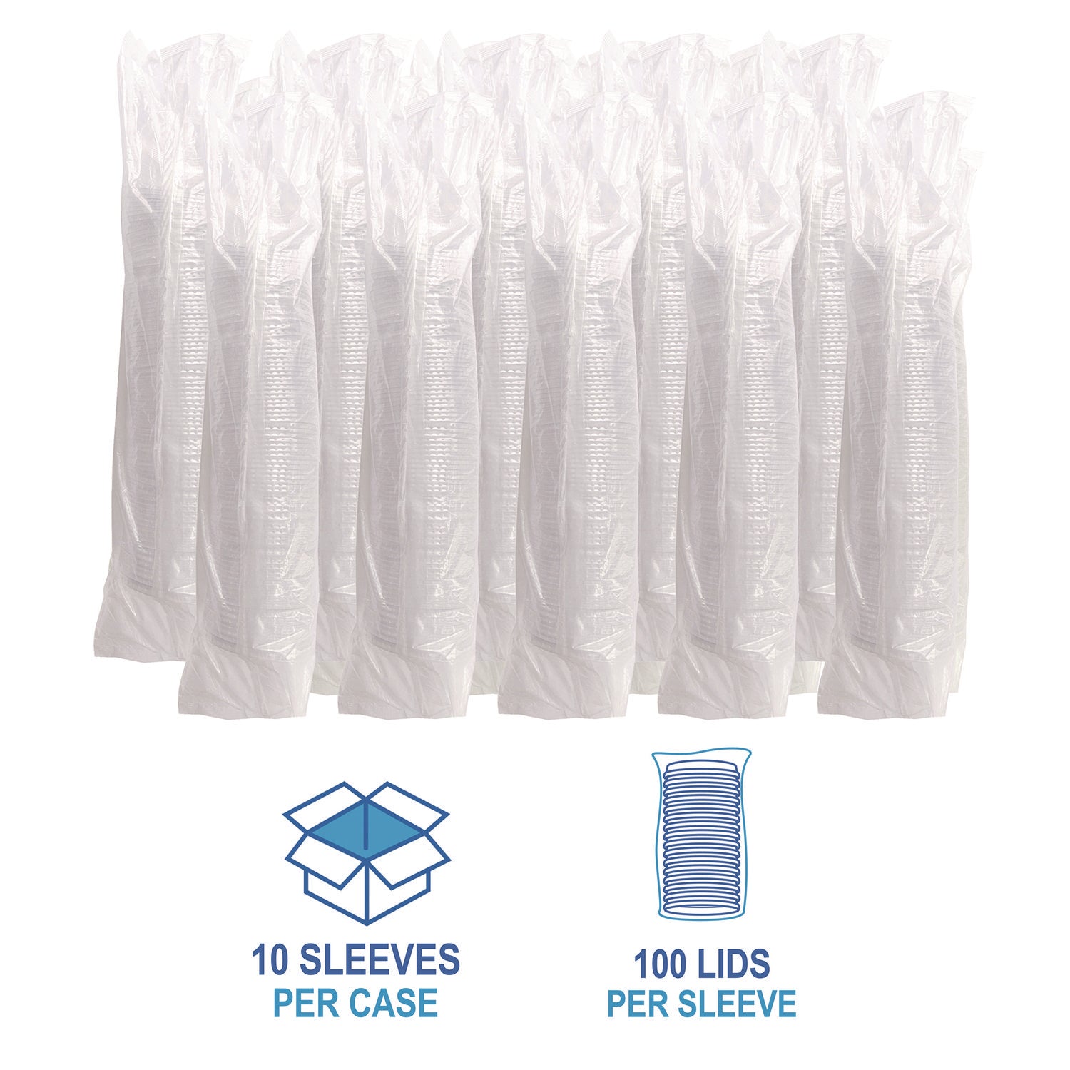 Crystal-Clear Cold Cup Straw-Slot Lids, Fits 9 oz Squat/12 oz PET Cups, 1,000/Carton