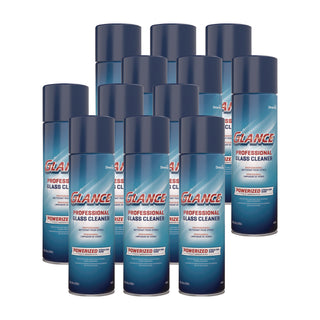 Glance Powerized Glass and Surface Cleaner, Ammonia Scent, 19 oz Aerosol Spray, 12/Carton