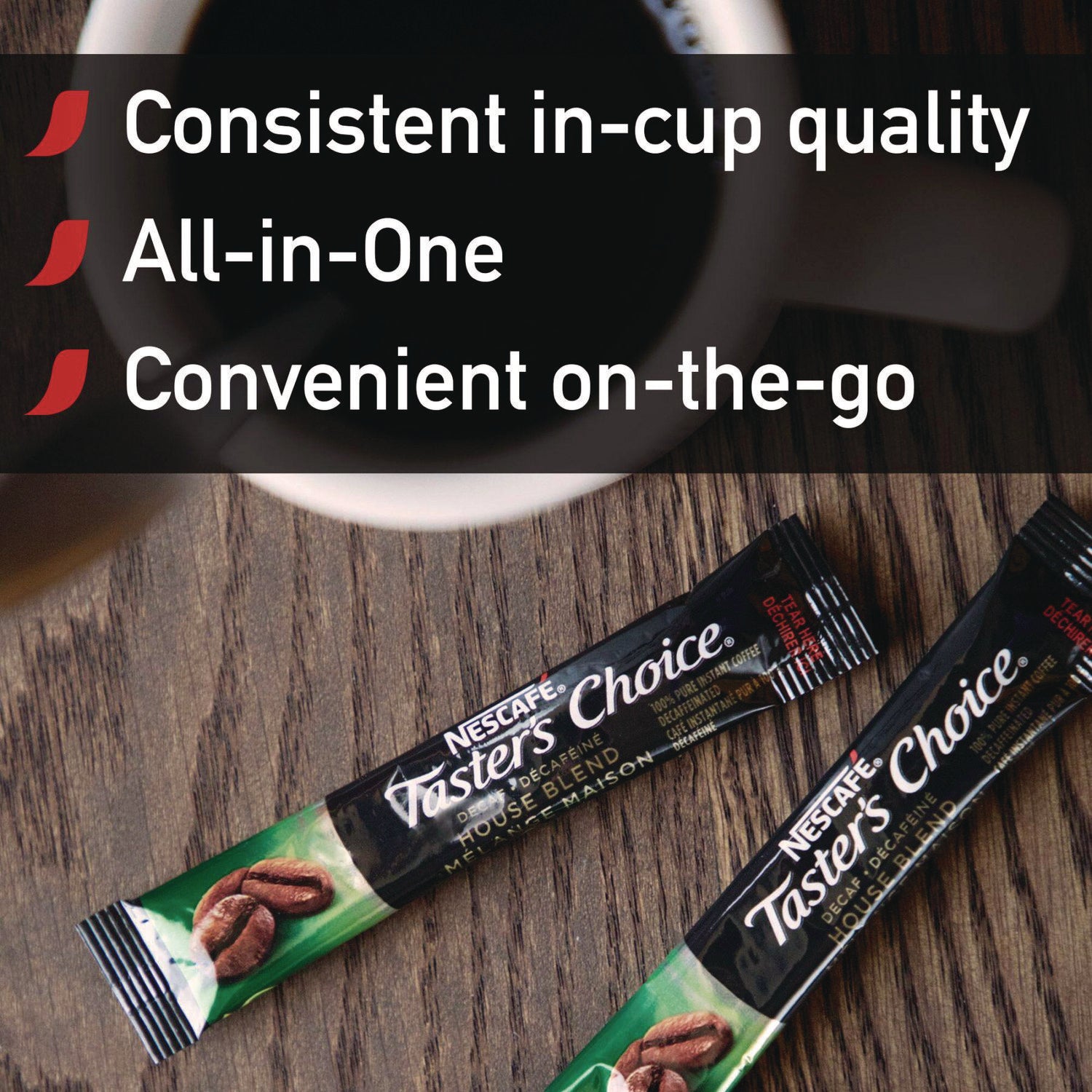Taster's Choice Stick Pack, Decaf, 0.06oz, 80/Box, 6 Boxes/Carton