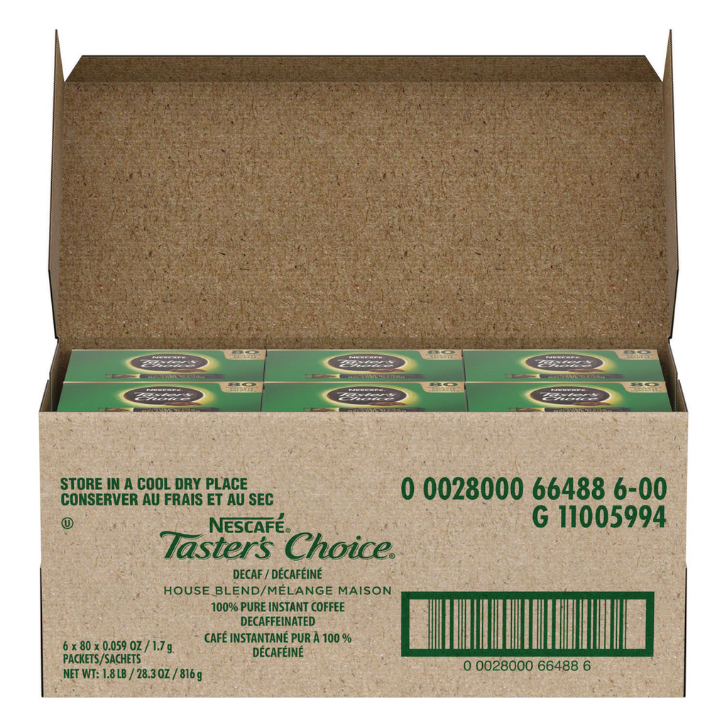 Taster's Choice Stick Pack, Decaf, 0.06oz, 80/Box, 6 Boxes/Carton