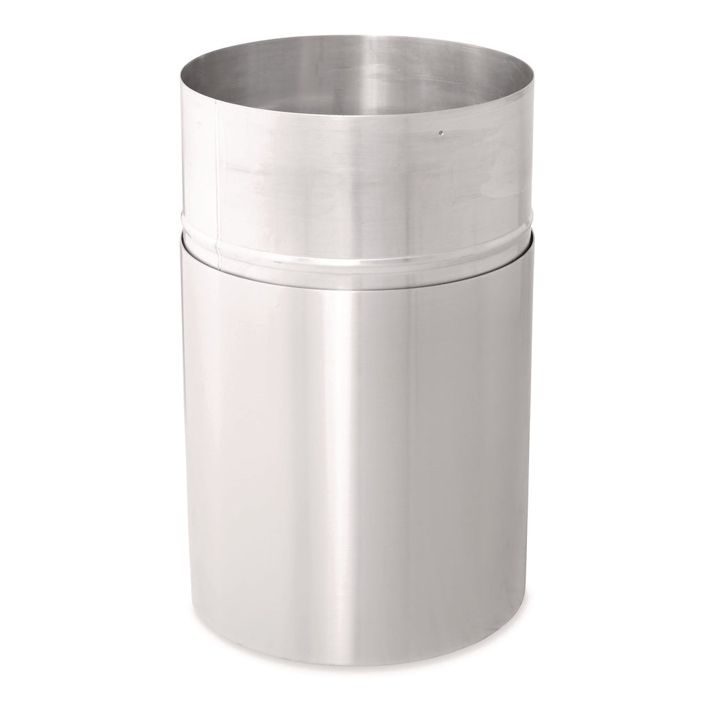 Rubbermaid Commercial - Two-Piece Open Top Indoor Receptacle, Round, Satin Aluminum, 35 gal, Sold as 1 EA