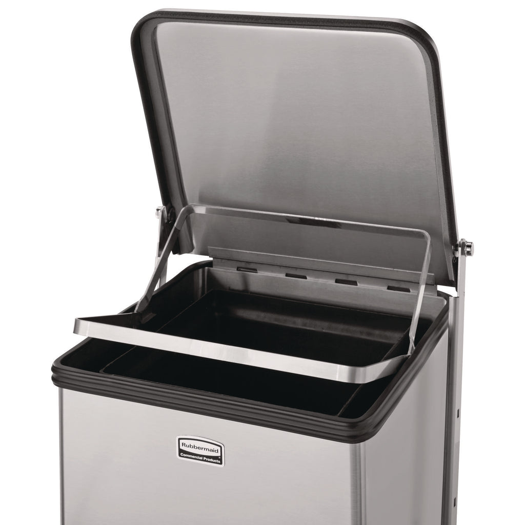 Defenders Heavy-Duty Steel Step Can, 6.5 gal, Stainless Steel