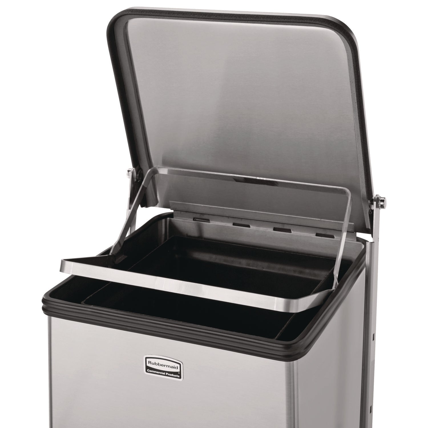 Defenders Heavy-Duty Steel Step Can, 6.5 gal, Stainless Steel