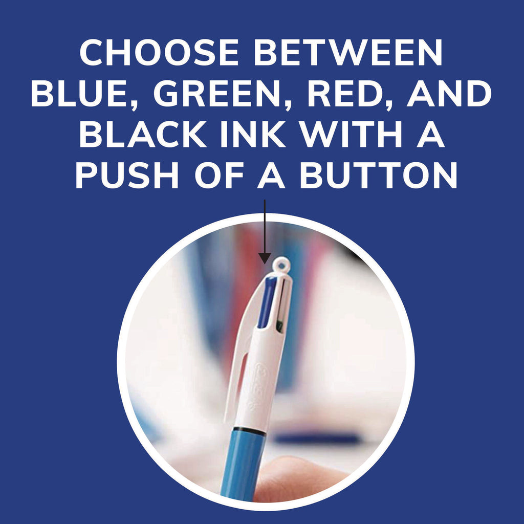 4-Color Multi-Color Ballpoint Pen, Retractable, Medium 1mm, Black/Blue/Green/Red Ink, Randomly Assorted Barrel Colors, 3/Pack