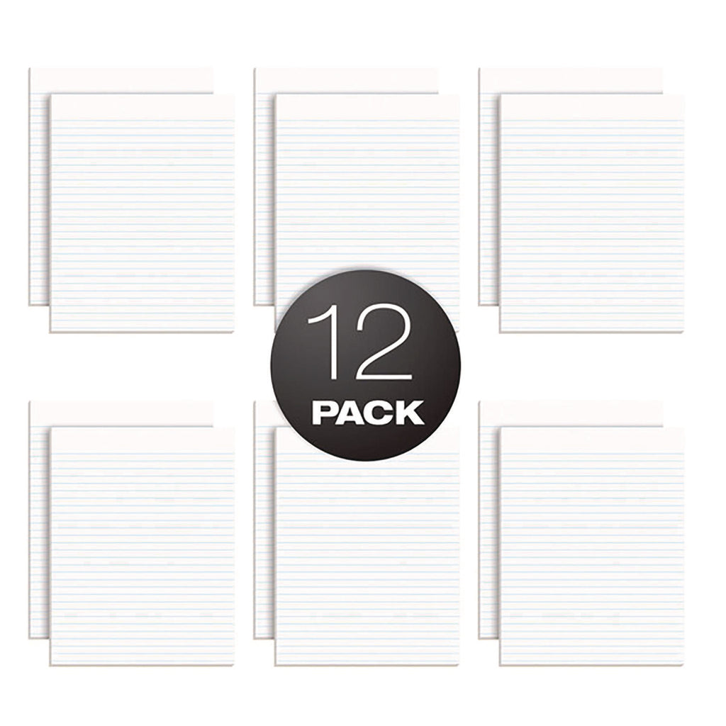 Glue Top Pads, Wide/Legal Rule, 50 White 8.5 x 11 Sheets, Dozen