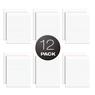 Glue Top Pads, Wide/Legal Rule, 50 White 8.5 x 11 Sheets, Dozen