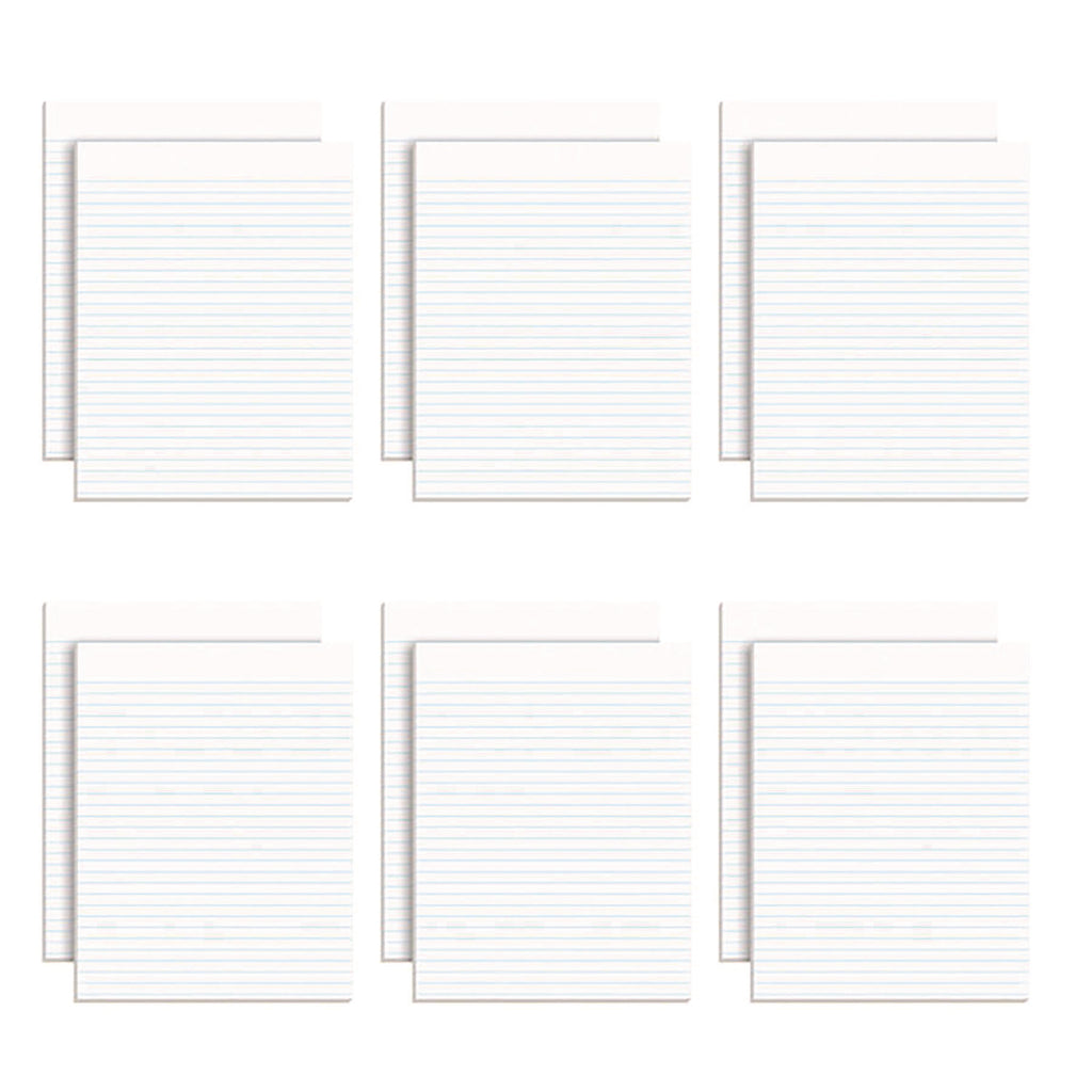 Glue Top Pads, Wide/Legal Rule, 50 White 8.5 x 11 Sheets, Dozen