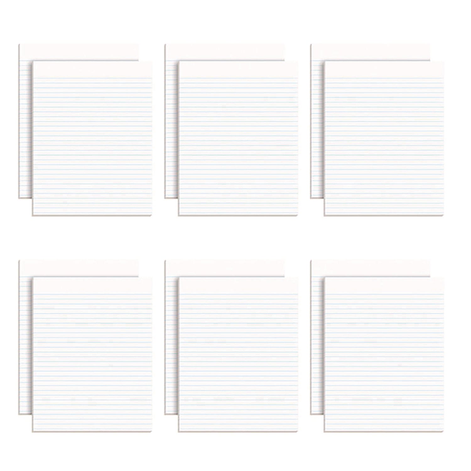 Glue Top Pads, Wide/Legal Rule, 50 White 8.5 x 11 Sheets, Dozen