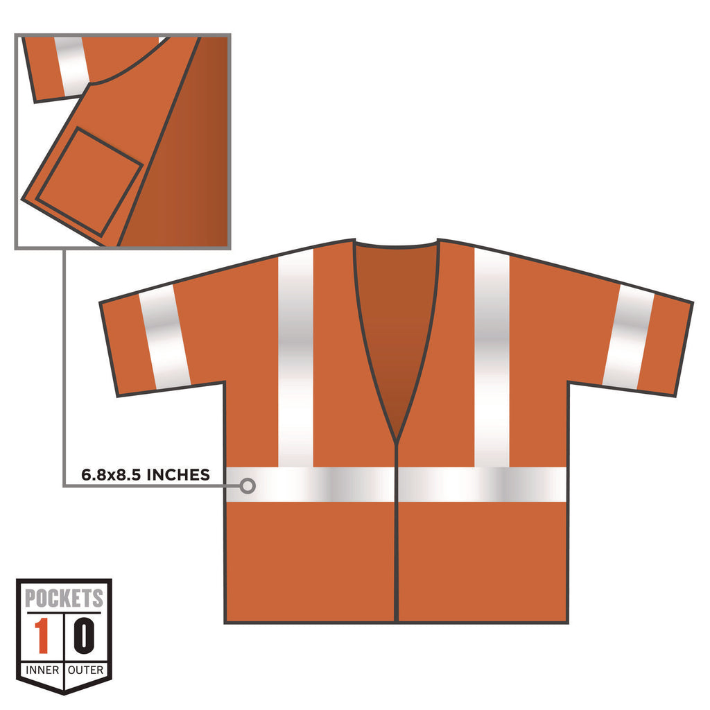 GloWear 8310HL Type R Class 3 Economy Mesh Vest, 4X-Large to 5X-Large, Orange, Ships in 1-3 Business Days