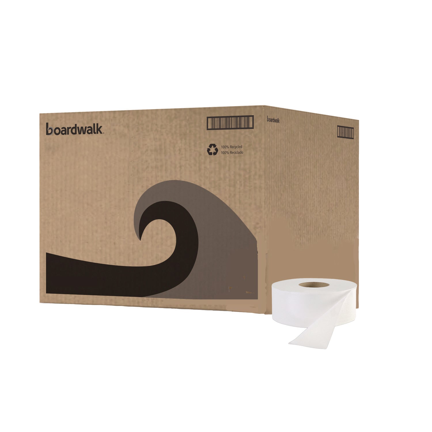 Jumbo Roll Bathroom Tissue, Septic Safe, 2-Ply, White, 3.2" x 525 ft, 12 Rolls/Carton