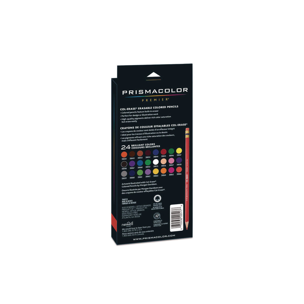 Col-Erase Pencil with Eraser, 0.7 mm, 2B, Assorted Lead and Barrel Colors, 24/Pack