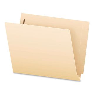 SmartShield End Tab Fastener Folders, 1 Fastener, Letter Size, Manila Exterior, 50/Box