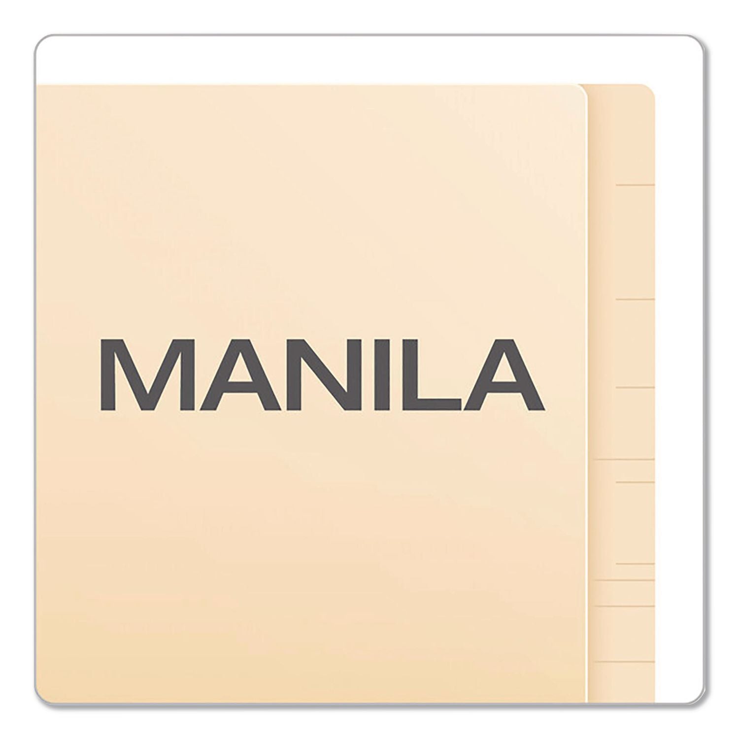 SmartShield End Tab Fastener Folders, 1 Fastener, Letter Size, Manila Exterior, 50/Box