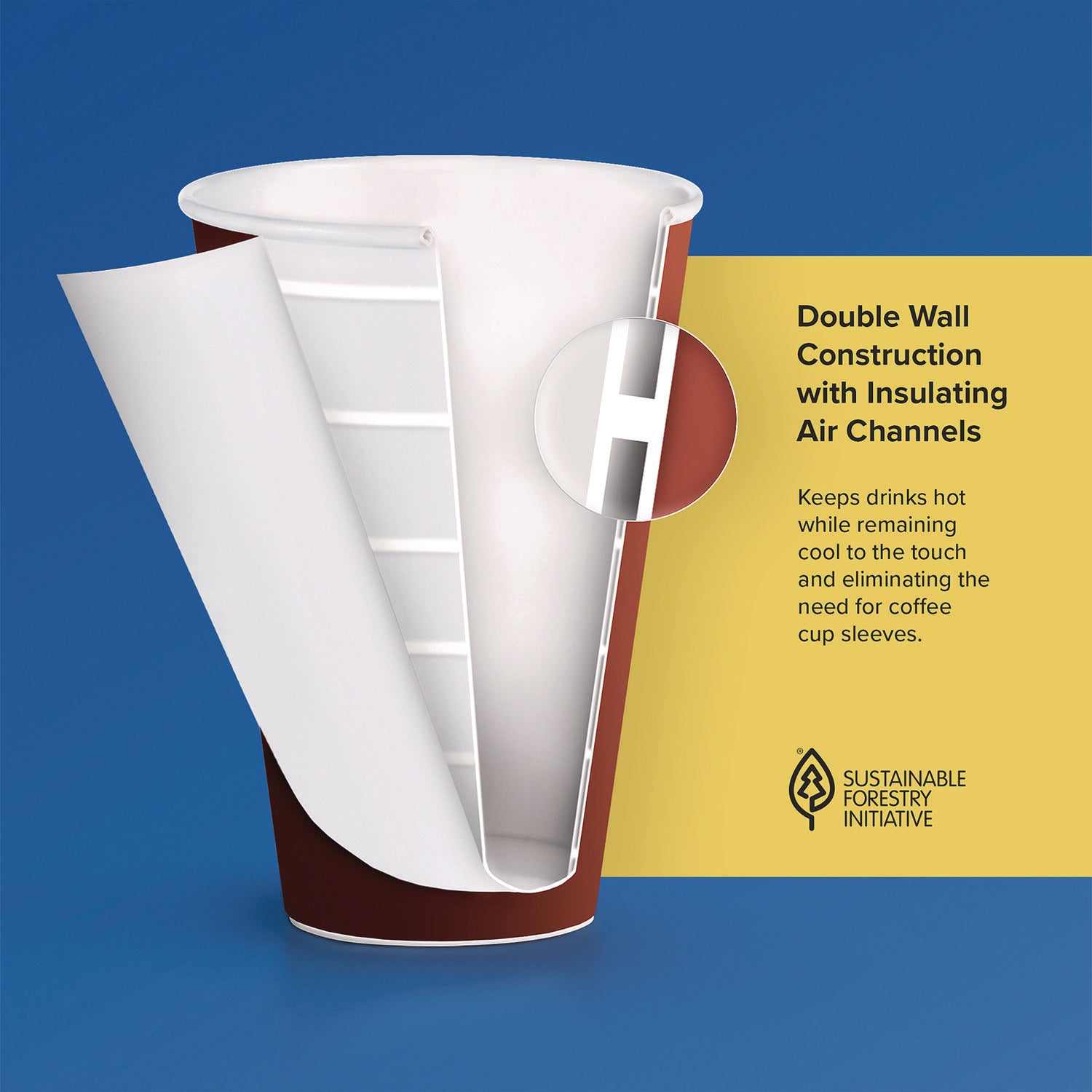 Solo ThermoGuard 8 oz Double Walled Paper Hot Cups - 40 / Bag - Multi - Paper, Polyethylene - Hot Drink, Beverage