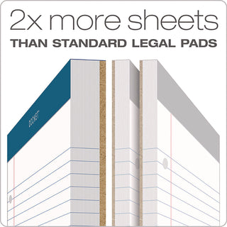 Double Docket Ruled Pads with Extra Sturdy Back, Medium/College Rule, 100 White 8.5 x 11.75 Sheets