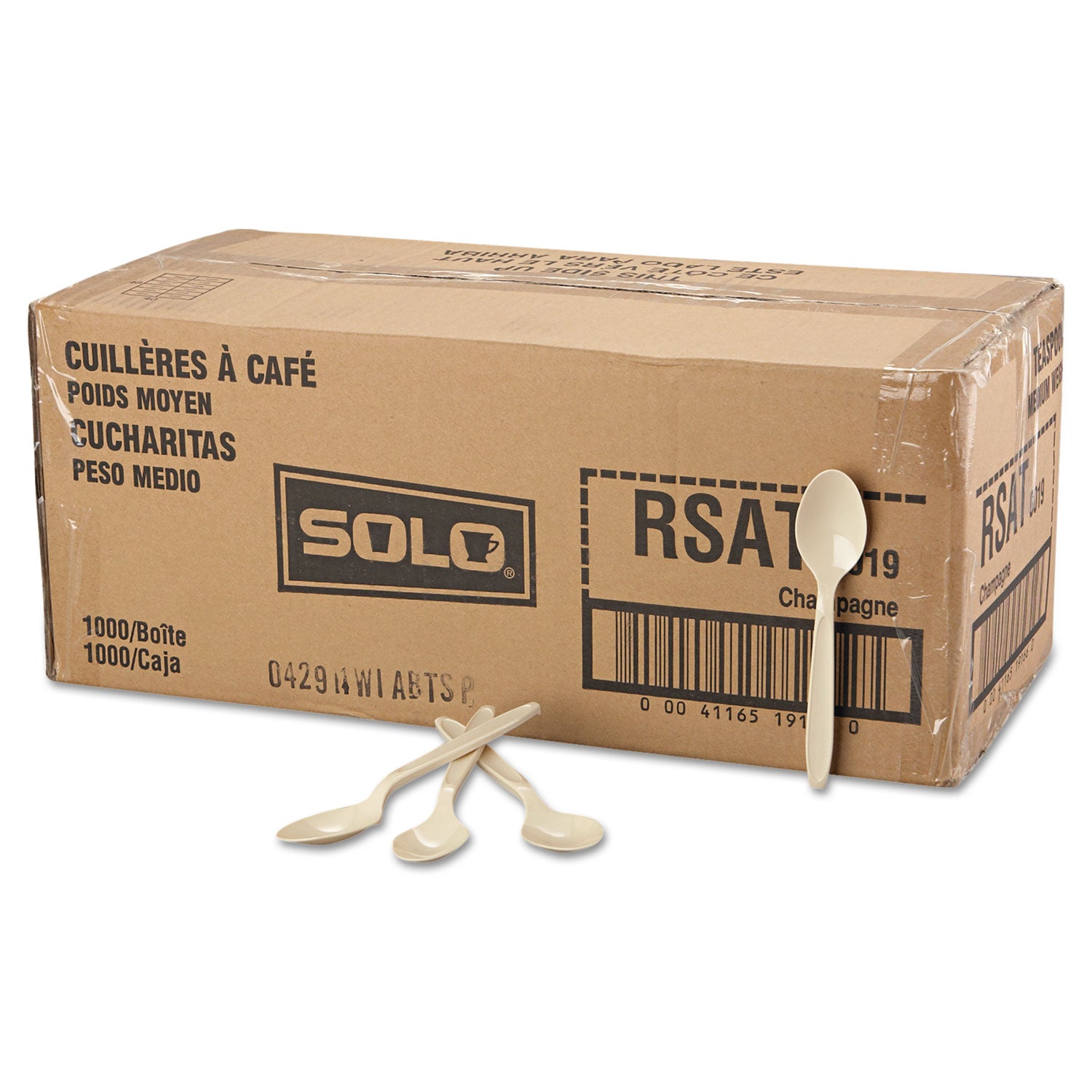 Reliance Mediumweight Cutlery, Teaspoon, Champagne, Bulk, 1,000/Carton
