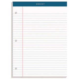 Double Docket Ruled Pads with Extra Sturdy Back, Wide/Legal Rule, 100 White 8.5 x 11.75 Sheets