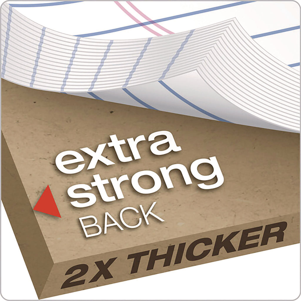 Double Docket Ruled Pads with Extra Sturdy Back, Wide/Legal Rule, 100 White 8.5 x 11.75 Sheets
