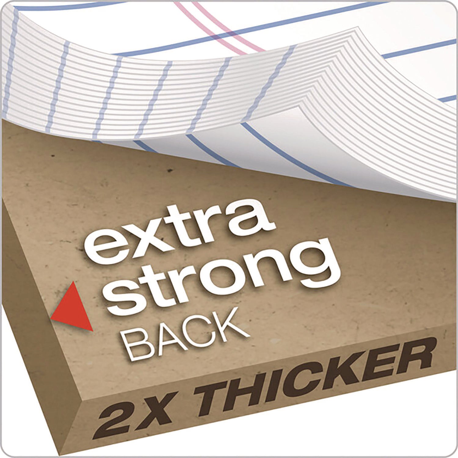 Double Docket Ruled Pads with Extra Sturdy Back, Wide/Legal Rule, 100 White 8.5 x 11.75 Sheets