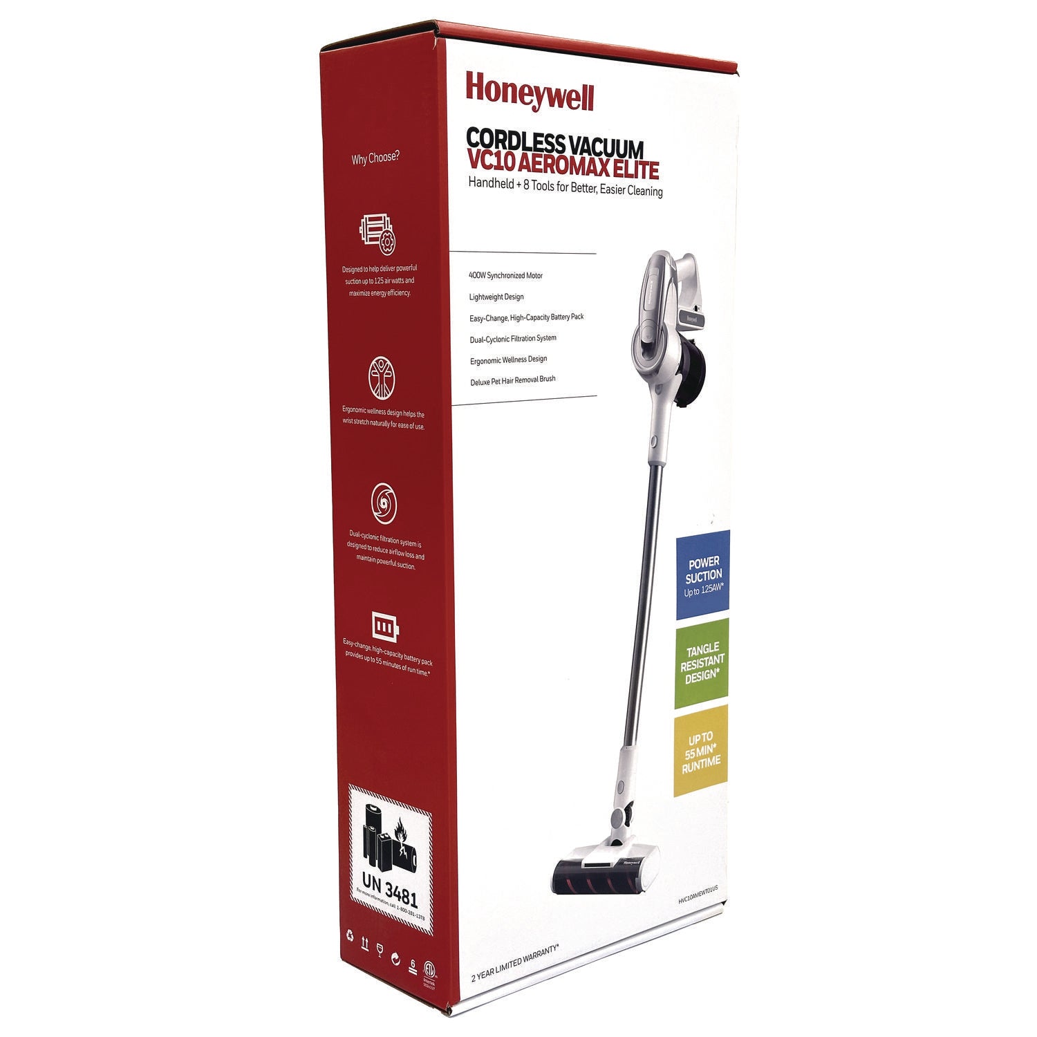 Aeromax Elite VC10 Cordless Vacuum, 8.7 Cleaning Path, White
