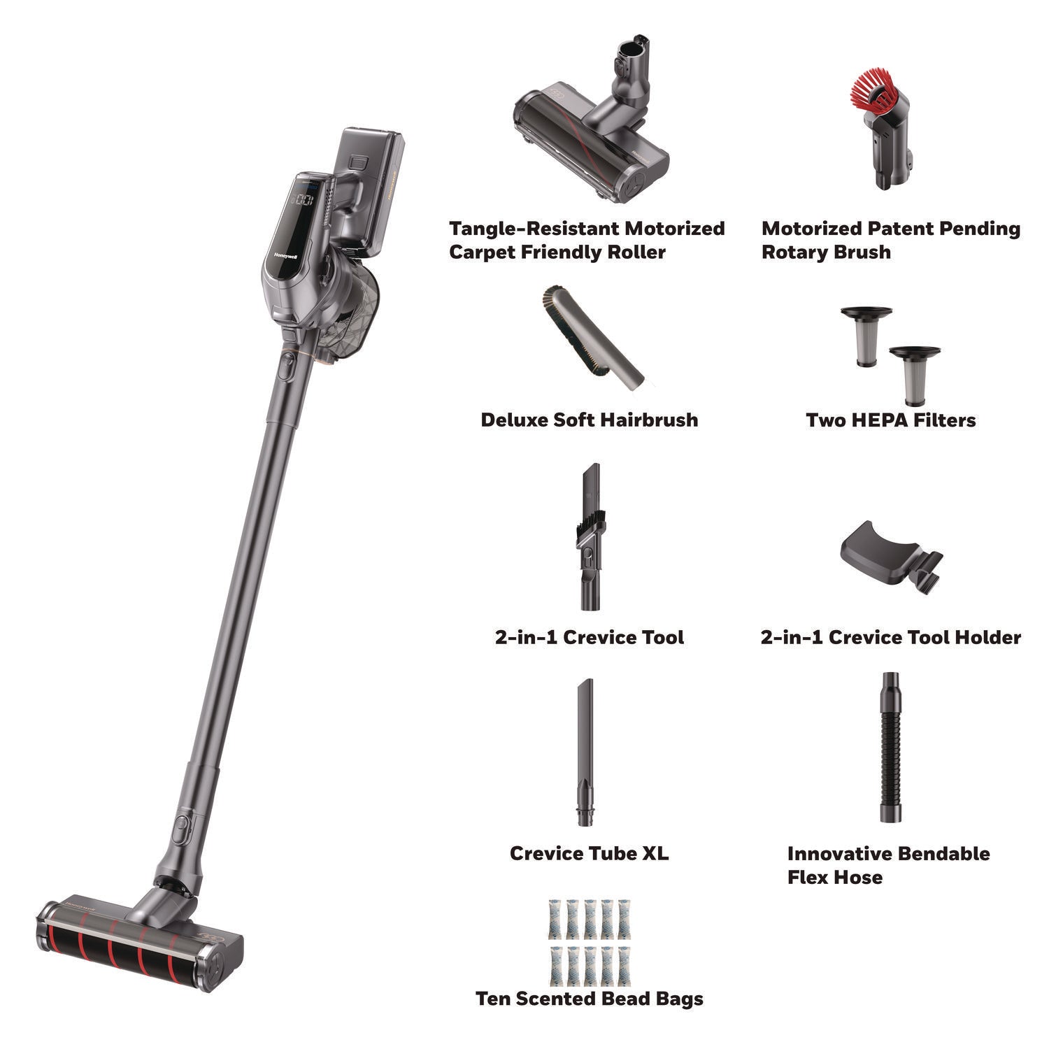 Aeromax Pro VC16 Cordless Vacuum, 8.5 Cleaning Path, Dark Silver