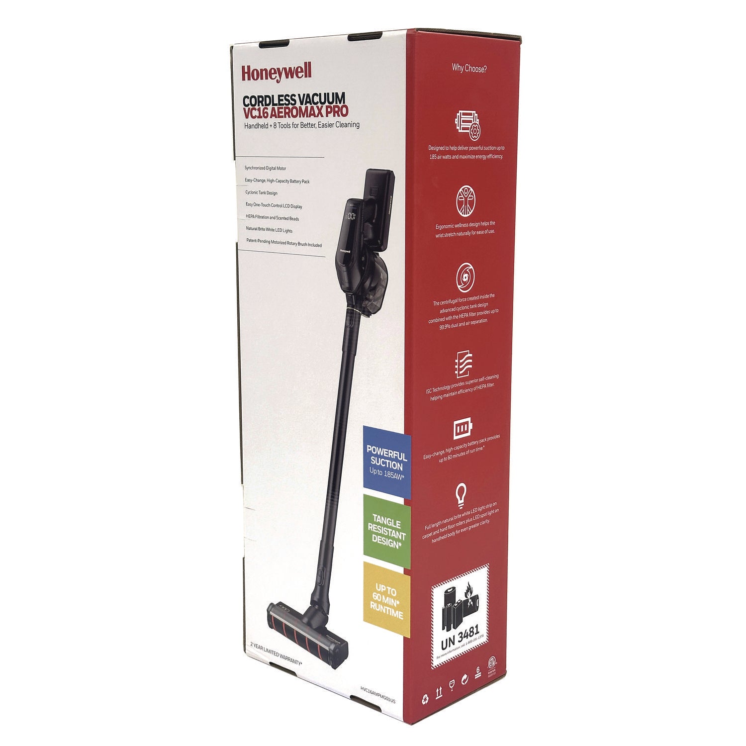 Aeromax Pro VC16 Cordless Vacuum, 8.5 Cleaning Path, Dark Silver