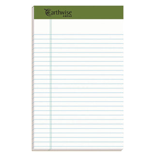 Earthwise by Ampad Recycled Writing Pad, Narrow Rule, Politex Green Headband, 50 White 5 x 8 Sheets, Dozen