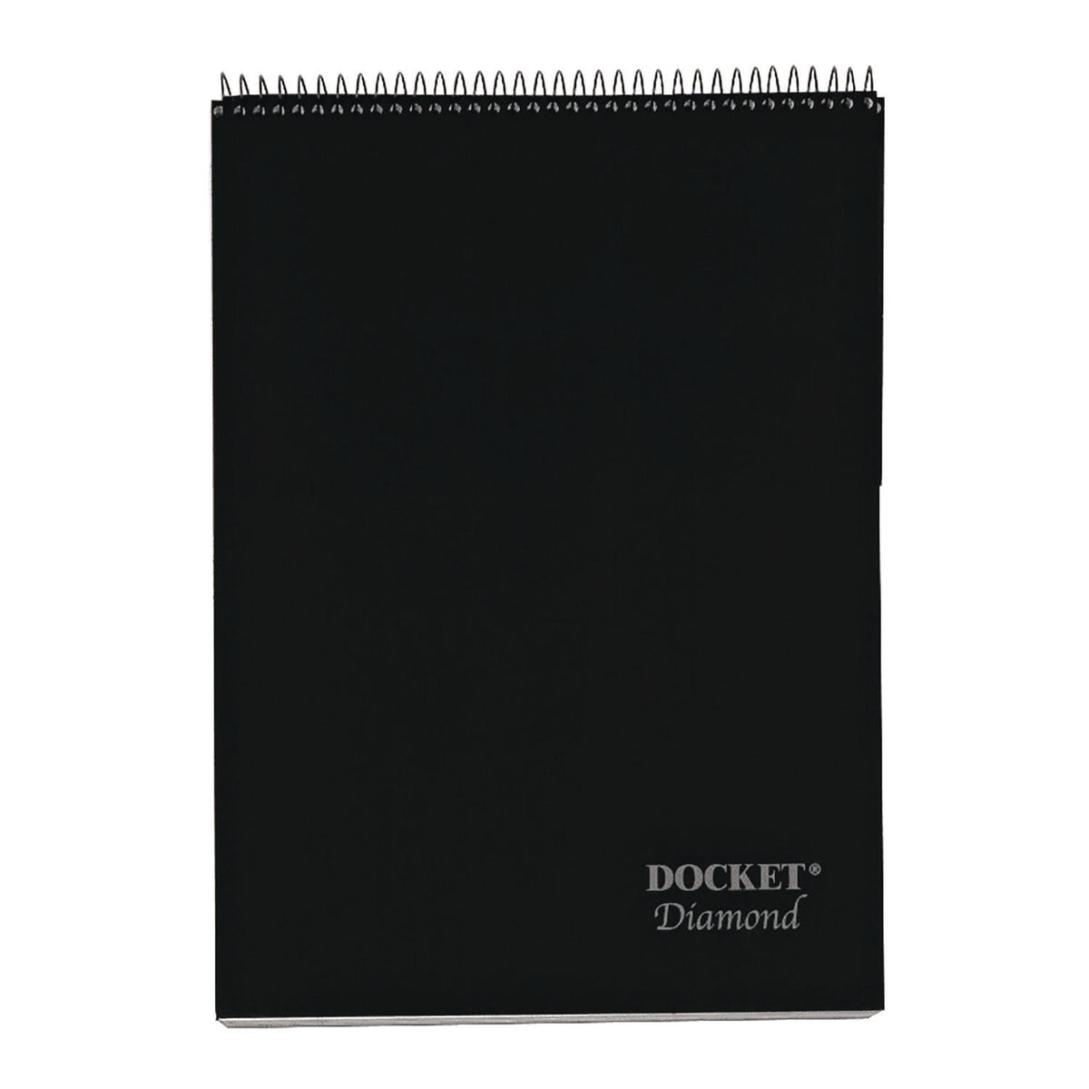 Docket Diamond Top-Wire Ruled Planning Pad, Wide/Legal Rule, Black Cover, 60 White 8.5 x 11.75 Sheets