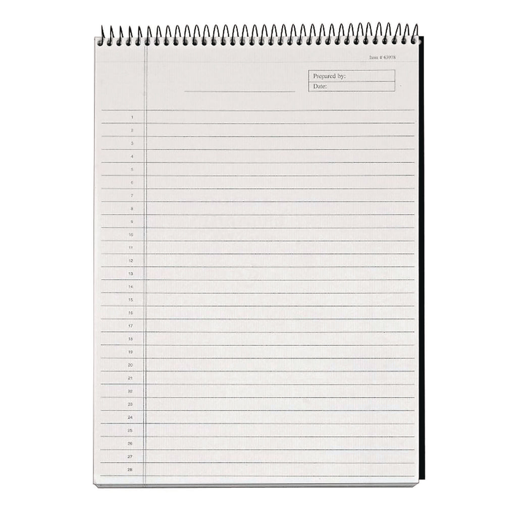 Docket Diamond Top-Wire Ruled Planning Pad, Wide/Legal Rule, Black Cover, 60 White 8.5 x 11.75 Sheets