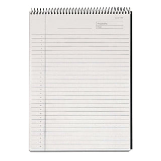 Docket Diamond Top-Wire Ruled Planning Pad, Wide/Legal Rule, Black Cover, 60 White 8.5 x 11.75 Sheets