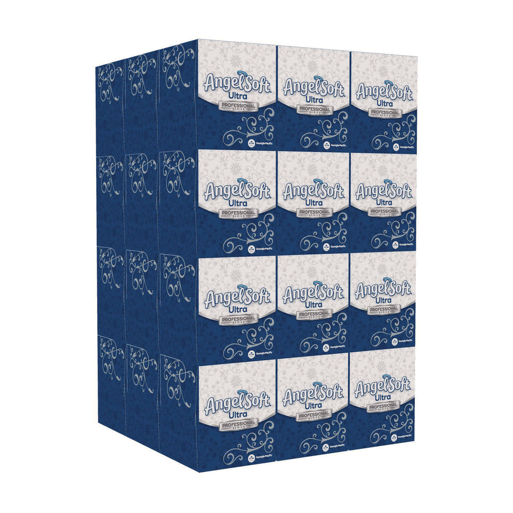 Angel Soft Professional Series Facial Tissue - 2 Ply - White - Soft - For Face, Office, Hotel, Medical, Dining, Casino - 36 / Carton