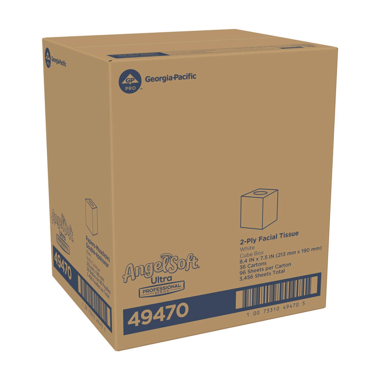 Angel Soft Professional Series Facial Tissue - 2 Ply - White - Soft - For Face, Office, Hotel, Medical, Dining, Casino - 36 / Carton