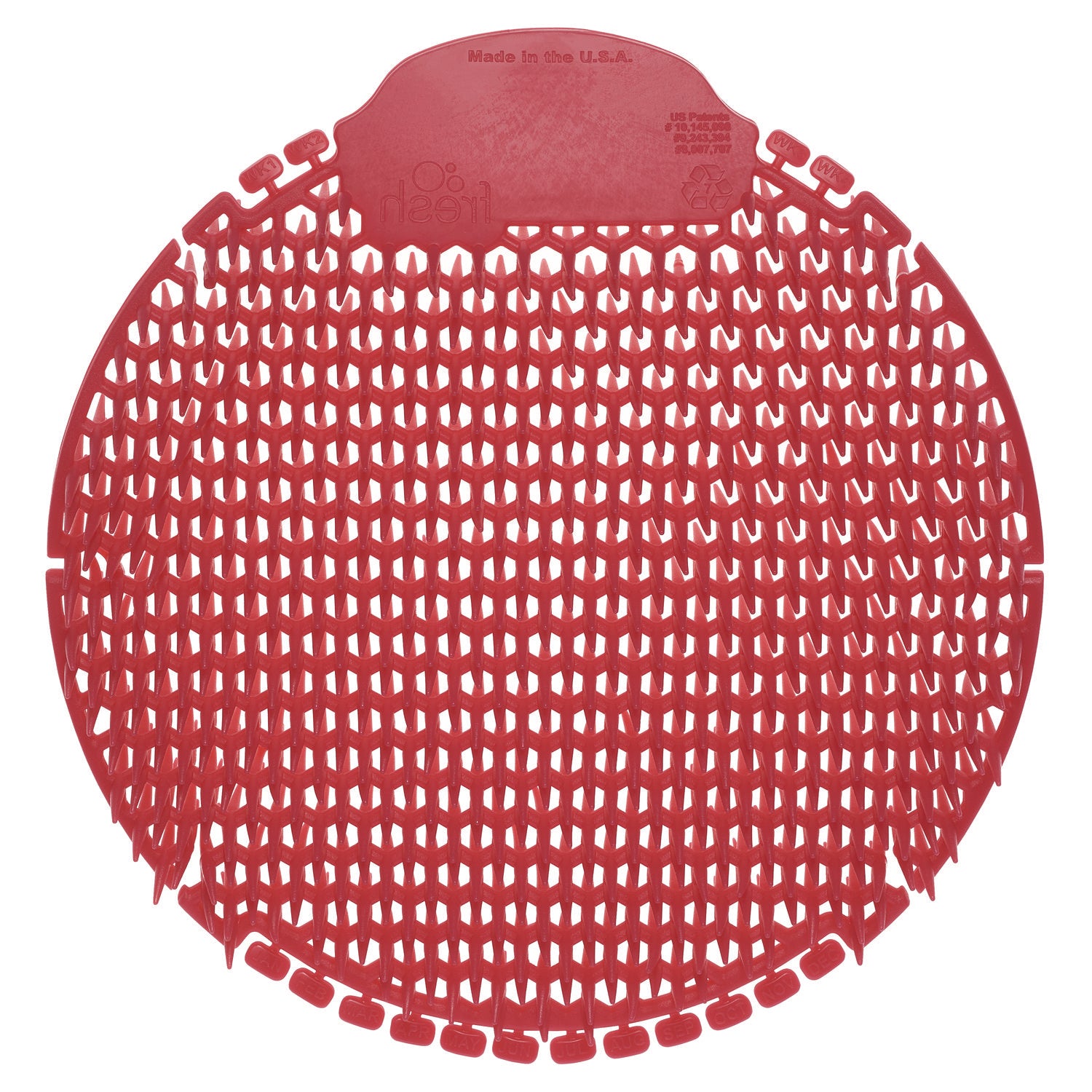 Slant7 with Terminator Urinal Screen, Evergreen Scent, Red, 5/Box