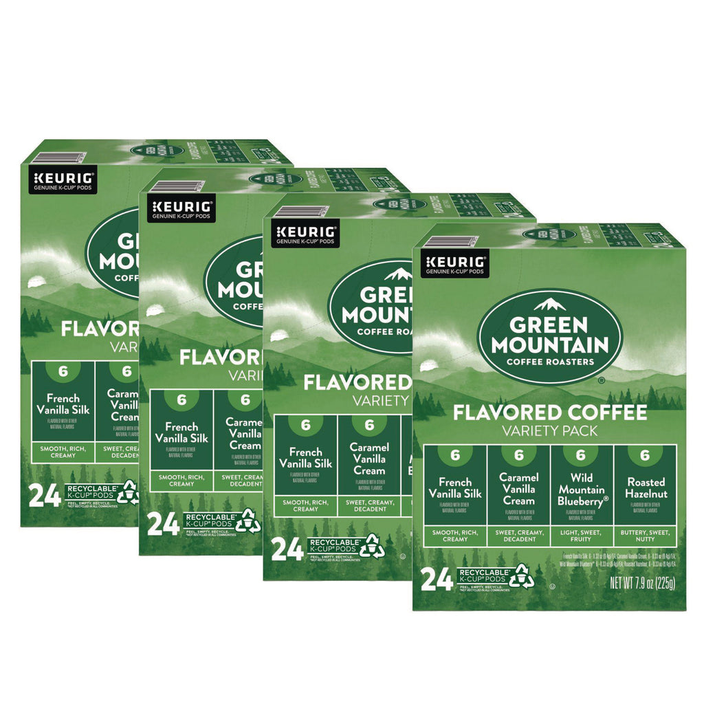 Green Mountain Coffee K-Cup Variety Sampler Coffee Pack - Compatible with Keurig K-Cup Brewer - Light - 24 K-Cup - 4 / Carton