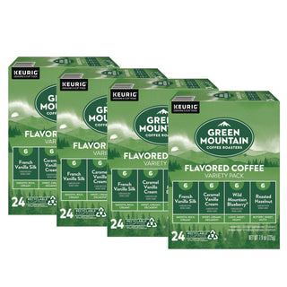 Green Mountain Coffee K-Cup Variety Sampler Coffee Pack - Compatible with Keurig K-Cup Brewer - Light - 24 K-Cup - 4 / Carton